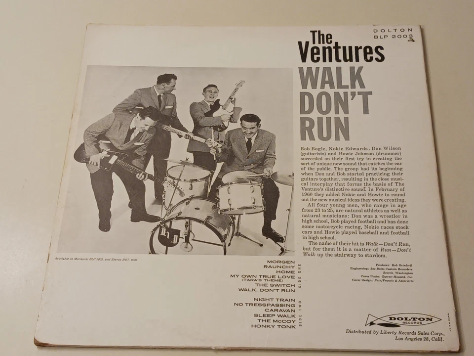 The Ventures "Walk Don't Run" Vinyl Record LP Dolton BLP-1960 Vintage Rare - Image 4 of 4