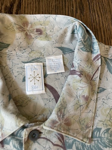 Burma Bibas Floral Mens Button Down Shirt Medium - Picture 7 of 12