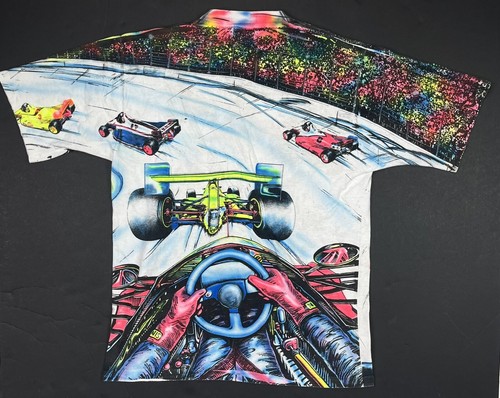 1993 Indy 500 Vintage T-Shirt Men’s Large All Over Print All Sport Tag USA - Picture 9 of 15