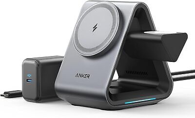 Anker MagSafe Charger 3in1 Magnetic Wireless Charging Station 15W Max for  Apple