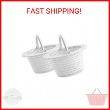 FibroPool Swimming Pool Skimmer Basket with Handle 2 Pack Replacement Strainer