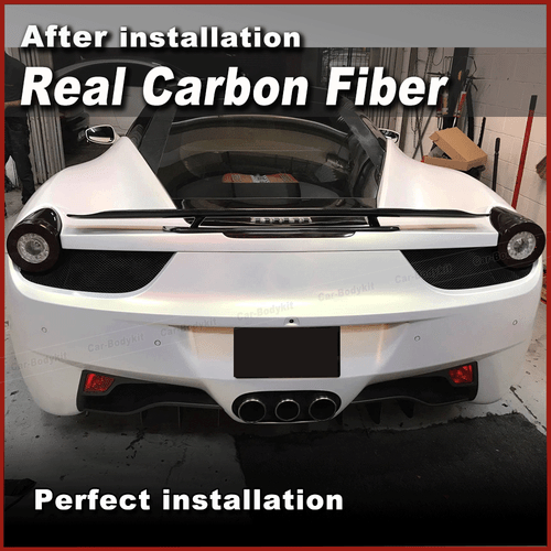 Alerón trasero de carbono borde de demolición ala alerón trasero labio para Ferrari 458 2010-15 - Imagen 2 de 12