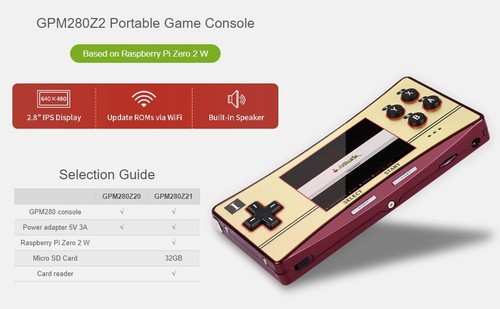 Consola de juegos portátil Waveshare GPM280 basada en Raspberry Pi Zero 2 W WiFi - Imagen 7 de 11