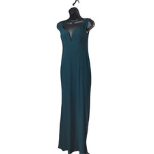 Teal Xscape Evening Dress, Long Size 2 made in USA Imported Fabric