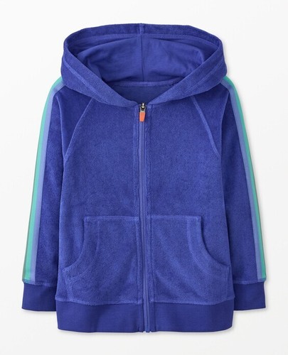 NWOT HANNA ANDERSSON FRENCH BLUE FULL ZIP LOOP TERRY HOODIE COVERUP 130 8 $54 - Picture 5 of 6