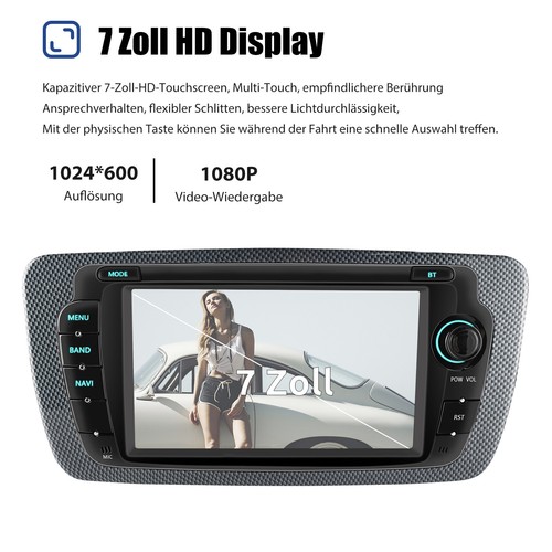 Für Seat Ibiza IV 6J 2009-2013 Android14 Carplay Autoradio GPS BT FM RDS DAB+Kam - Bild 5 von 14