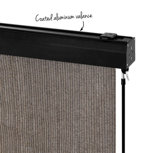 Instahut Outdoor Blinds Light Filtering Roll Down Awning Shade 3X2.5M Brown - Picture 6 of 9