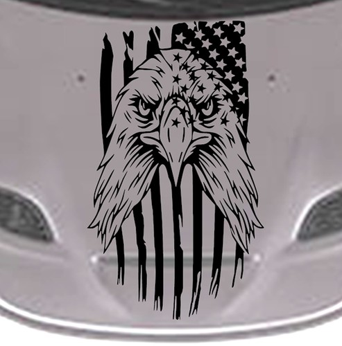 NUEVA Calcomanía de vinilo Eagle Flag EE. UU. con capucha puerta rayas de carreras (se adapta a DURANGO) - Imagen 5 de 22