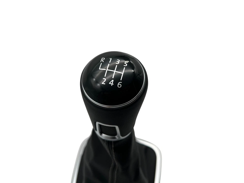 OEM VW 6 velocidades cuero perilla de engranaje palanca de engranajes polo 5 V 6R botón negro original Foto 3 de 4