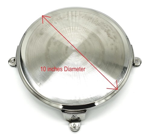 Indian Traditional Stainless Steel Round Polpat-Roti Roller Chakla-Belan Silver - Picture 4 of 12