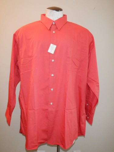 NWOT COVINGTON Sz 18-18 1/2 - 34/35 XXL Red Long Sleeved Button Front Shirt - Picture 2 of 4