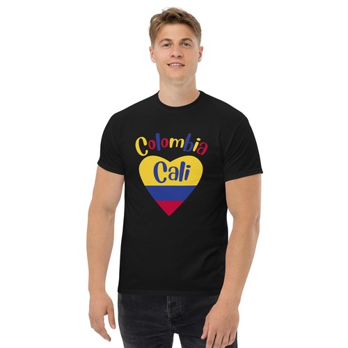 Love Cali, Colombia Heart Flag Men's Classic Tee - Picture 3 of 7
