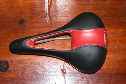 Vintage Terry Liberator Bicycle Bike Seat Leather Saddle Italian Mens Red Black - Picture 8 of 8