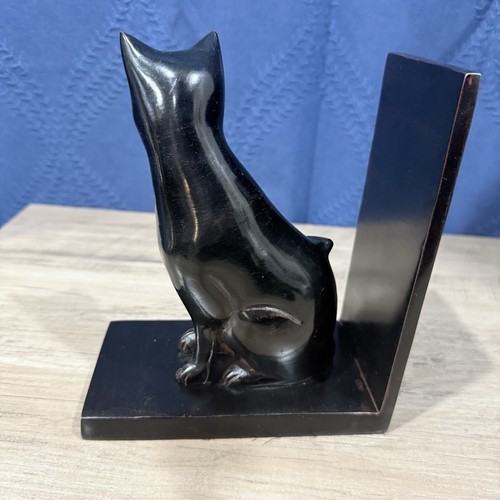 Vintage MCM Black Siamese Cats Book Ends Metal Made In India Heavy Cute! - Picture 13 of 16