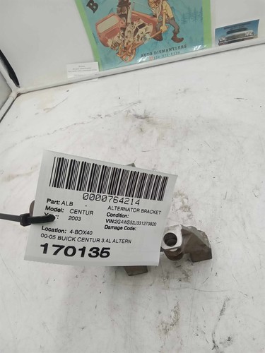 00-05 BUICK CENTUR 3.4L ALTERNATOR BRACKET USED OEM 12567695 - Picture 2 of 5