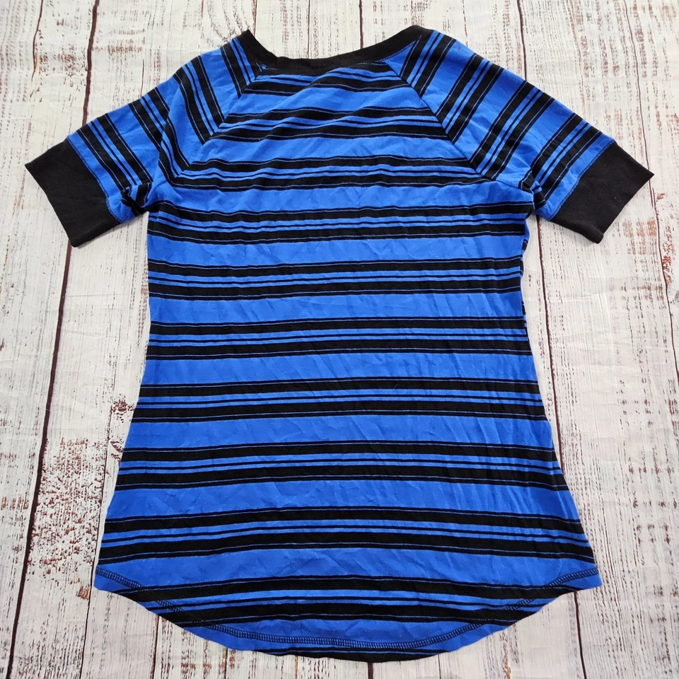 Camiseta No Boundaries Azul Rayas Manga Corta Algodón Mujer Junior XL (15-17) Foto 2 de 4