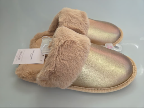 Women's Rae Metallic Scuff Slippers Beige SIZE M (7-8) New - Picture 3 of 6