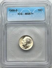 1950-S SILVER ROOSEVELT DIME - ICG MS67+ - FREE SHIPPING!