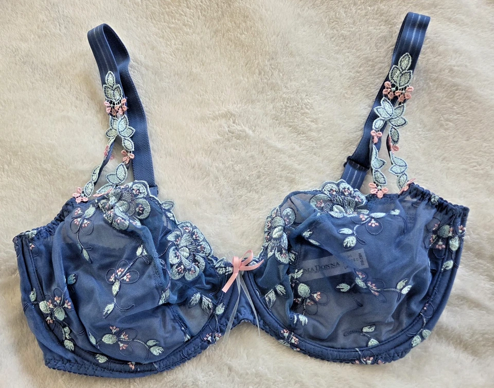 PRIMA DONNA Alexandrie Cornflower Blue Underwire Bra UK Size 40C NWT - Imagem 2 de 4