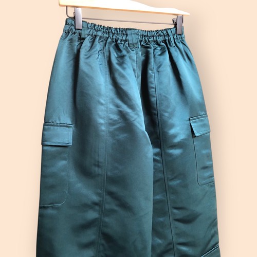 Madden NYC Satin Cargo Pants Junebug Emerald Green Oversized Trendy Women Small - Picture 13 of 16