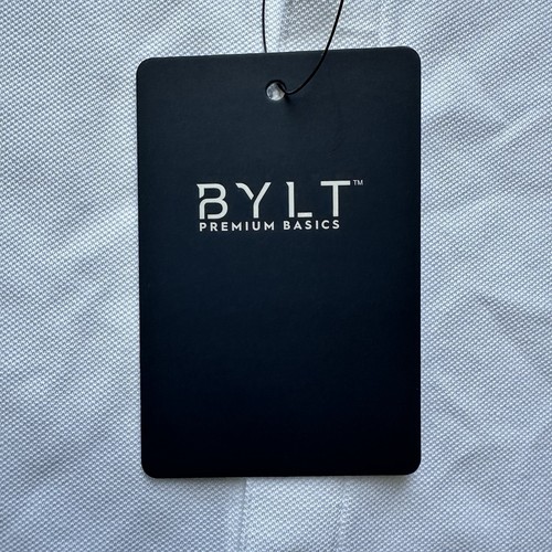 BYLT Shirt Mens Medium White Bayside Long Sleeve Oxford Button Down - Picture 2 of 8