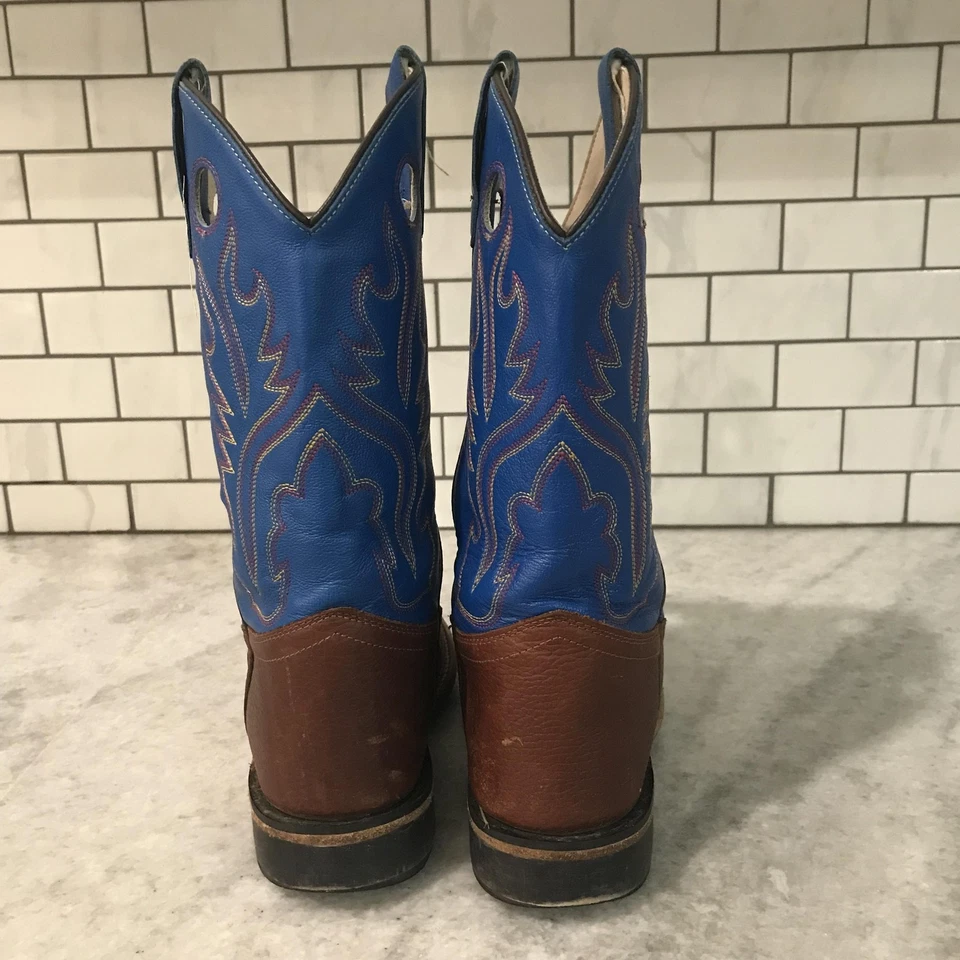 Cody James Boots Youth Size 5D Blue Western Cowboy Square Toe Leather - Image 4 of 4