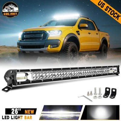COLIGHT 26" 790W Dual Row LED Work Light Bar 4WD Truck SUV ATV Driving Fog Lamp 25" 27"