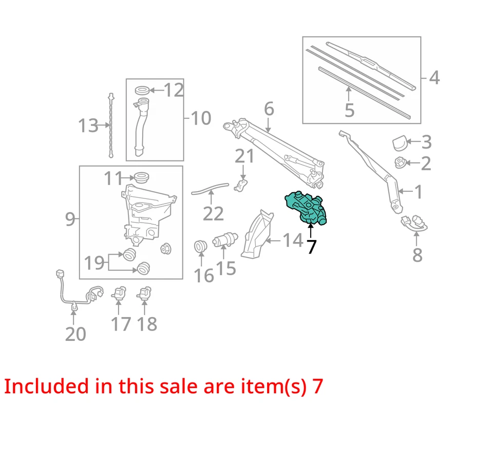 2016 Toyota 4Runner Front Windshield Wiper Motor OEM 96K Miles - LKQ433210160 - Image 4 of 4