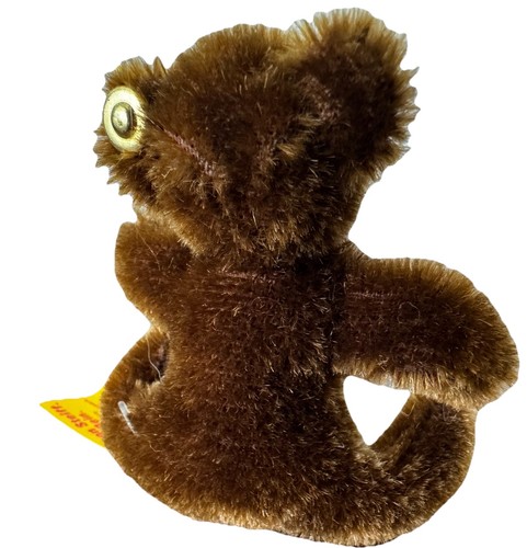 Steiff Chocolate Brown Original Teddy Bear, #0206/11 Hangtag Gold Button 3IN - Picture 6 of 6