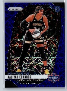 2024 Panini Prizm WNBA #70 Aaliyah Edwards Blue Velocity Prizms