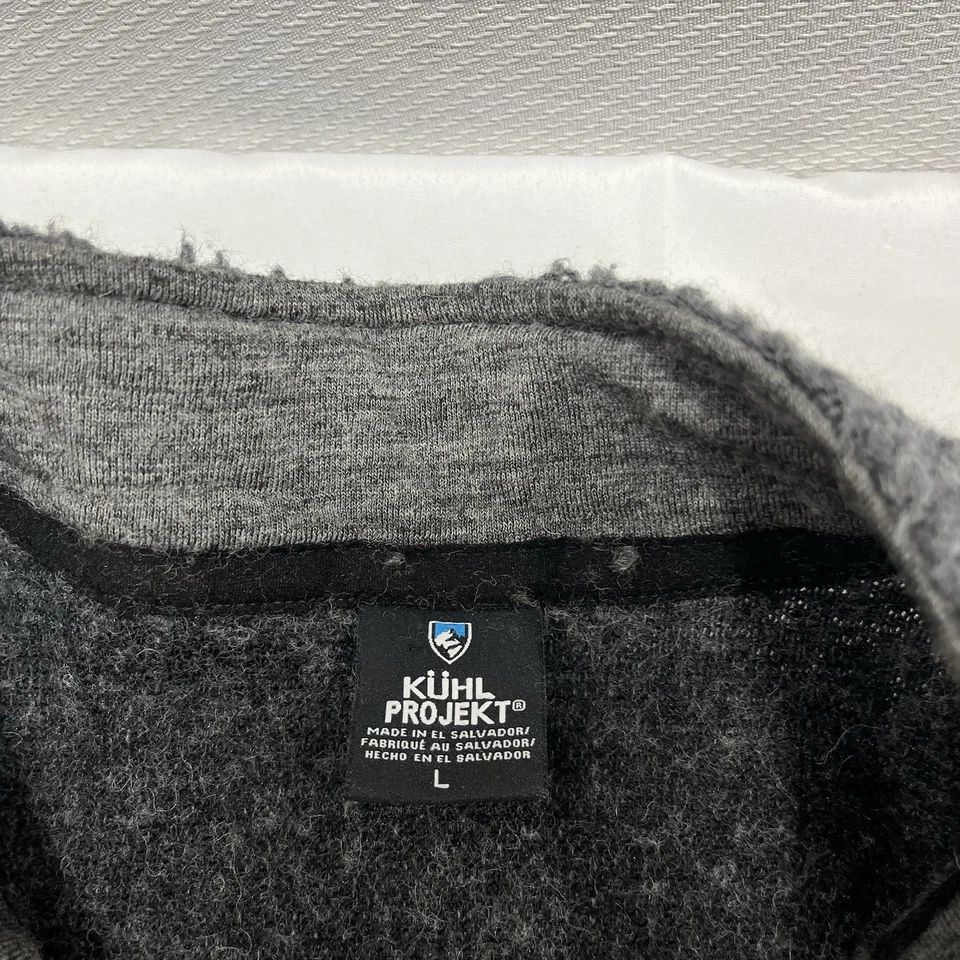 Kuhl Projekt Mens Large Gray Deep Pile Full Zip Fleece Coat Jacket Wool Blend - Image 3 of 4