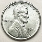 1943p  Uncirculated BU Zinc Coated Steel - Lincoln Wheat Cent  ~ B805