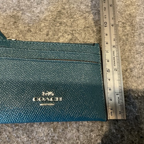 COACH Morgan Saddle Bag Jumbo Floral Blue Turquoise Teal & Flowers Wallet CE575 - Picture 19 of 23