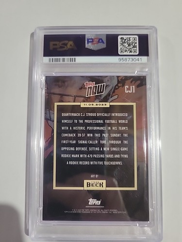 2023 Topps Now X Beck CJ Stroud Rookie RC #CJ1 PSA 10 GEM MT Houston Texans - Picture 2 of 2