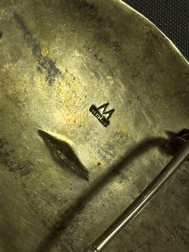 Hebilla de cinturón vintage de plata esterlina del suroeste de nativos americanos firmada M - Imagen 11 de 13