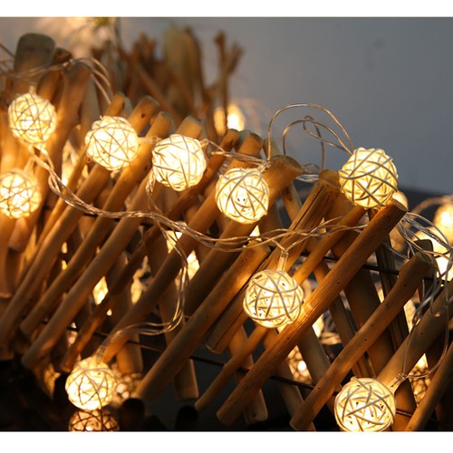 20LED Rattan Ball String Lights Romantic Decorative Fairy Light For Outdoor I - Picture 7 of 9