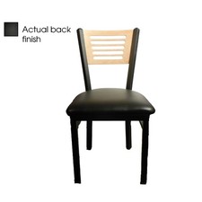 Oak Street Mfg 5Line Black Wood Back Chair w/Black Vinyl Seat