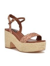 NINE WEST Womens Brown 2" Platform Rivva Open Block Heel Espadrille Shoes 9.5 M