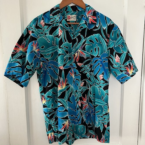 Hilo Hattie Hawaiian Shirt Men’s Large Floral Flowers Made in Hawaii Tropical