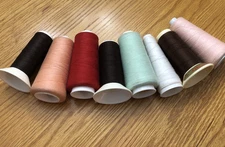 Vintage Lot of  8 Cone Sewing Machine Thread Spools Assorted Colors