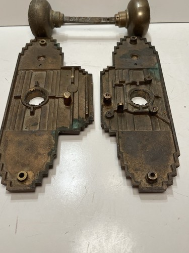 Paar antike Großloge von Pythias Indiana Türklinken & Art Deco Türschilder - Bild 4 von 20