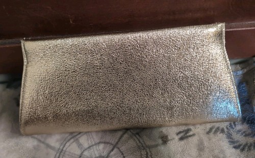 Vintage 70er Disco glänzend GOLD Glitzer Clutch Handtasche