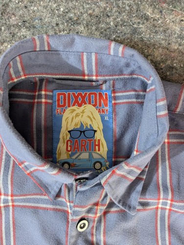 Camicia Dixxon Flanella The Garth Wayne's World Blu Rosso Plaid Uomo XL Spedizione Gratuita - Foto 2 di 9