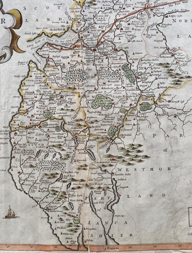 Antiguo mapa Morden de Cumberland 1695 - de Camden's Brittania - Imagen 4 de 4