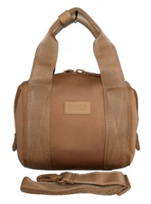 DAGNE DOVER Landon Extra Small Carryall Crossbody Bag Camel Tan Neoprene