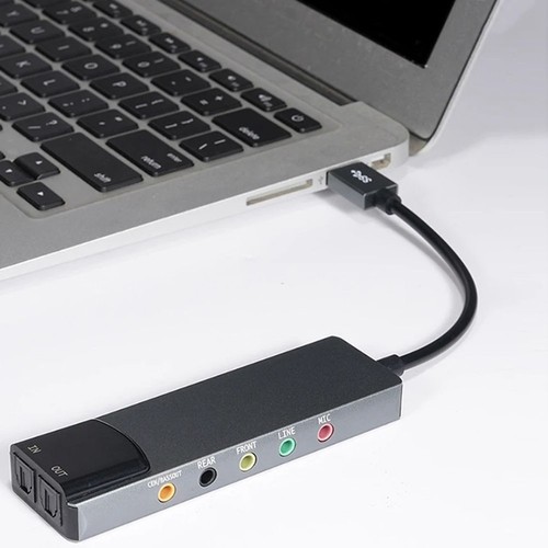 6-In-1 Computer Sound Card 5.1 USB External Sound Card Multi-Function Audio2368 - Afbeelding 3 van 6