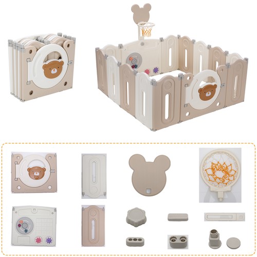 14 pannelli griglia scorrevole bambino bambini box barriera griglia gattonare pieghevole - Foto 4 di 11