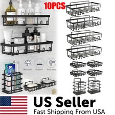 10 Pack Shower Caddy Adhesive Shower Organizer for Bathroom Storage & Kitchen