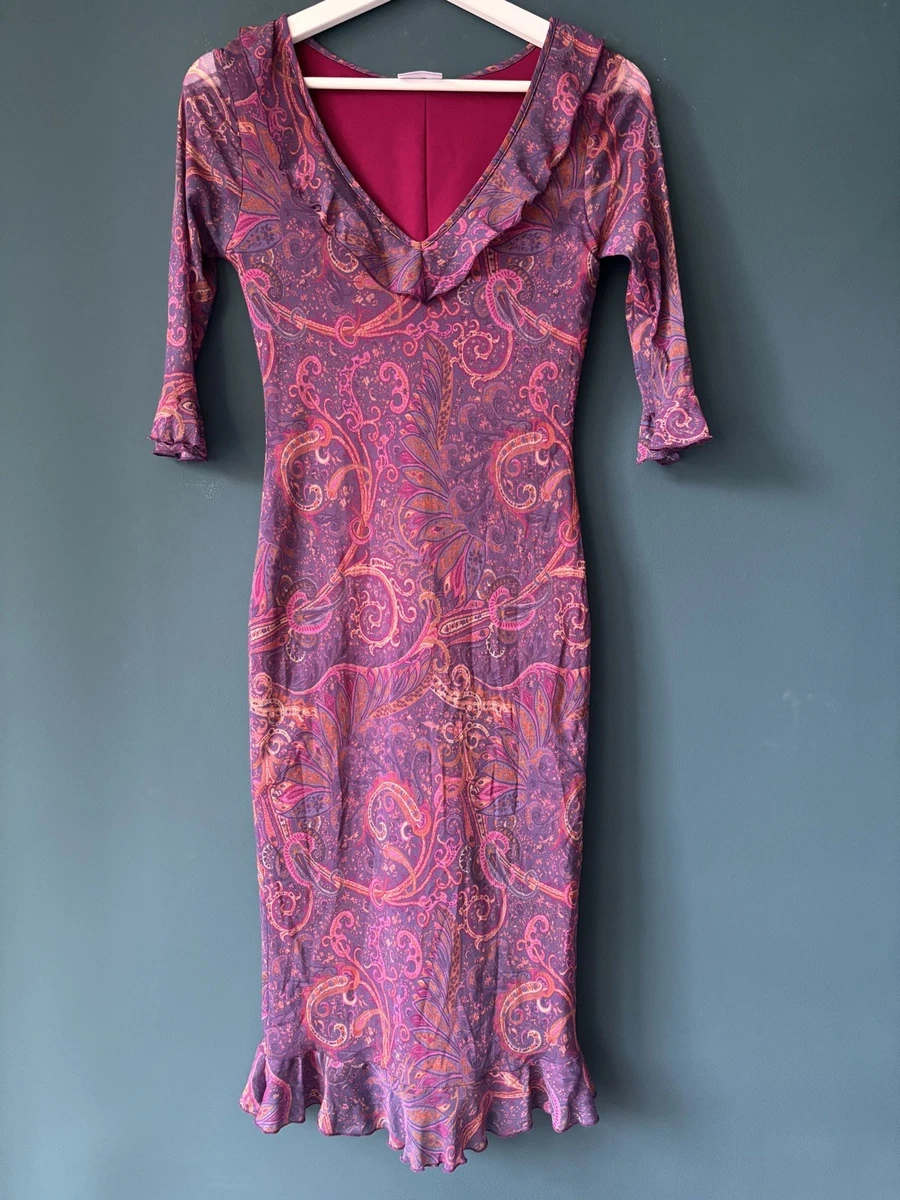fitted lace wedding dress Vintage 90s Purple Candy Stripe Spaghetti Strap Dress by Etam main image 0