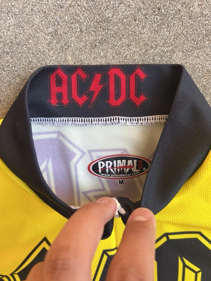 Camiseta deportiva de ciclismo Primal AC DC para hombre vintage 2004 amarilla talla mediana Foto 3 de 4